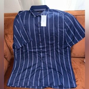 Vince Pacifica Stripe Short Sleeve Shirt